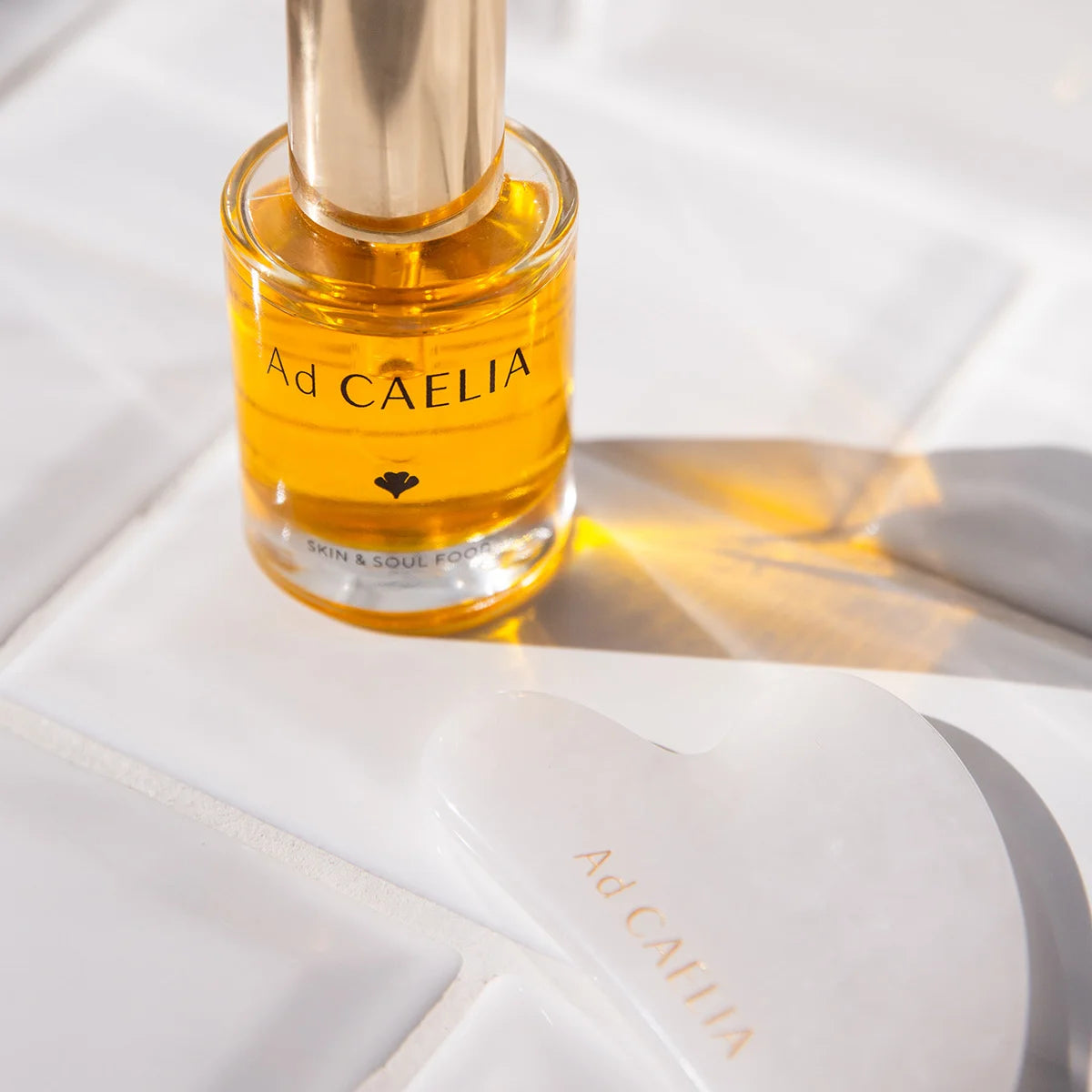 Rituel auto-massage Ad CAELIA, packshot detaille des produits