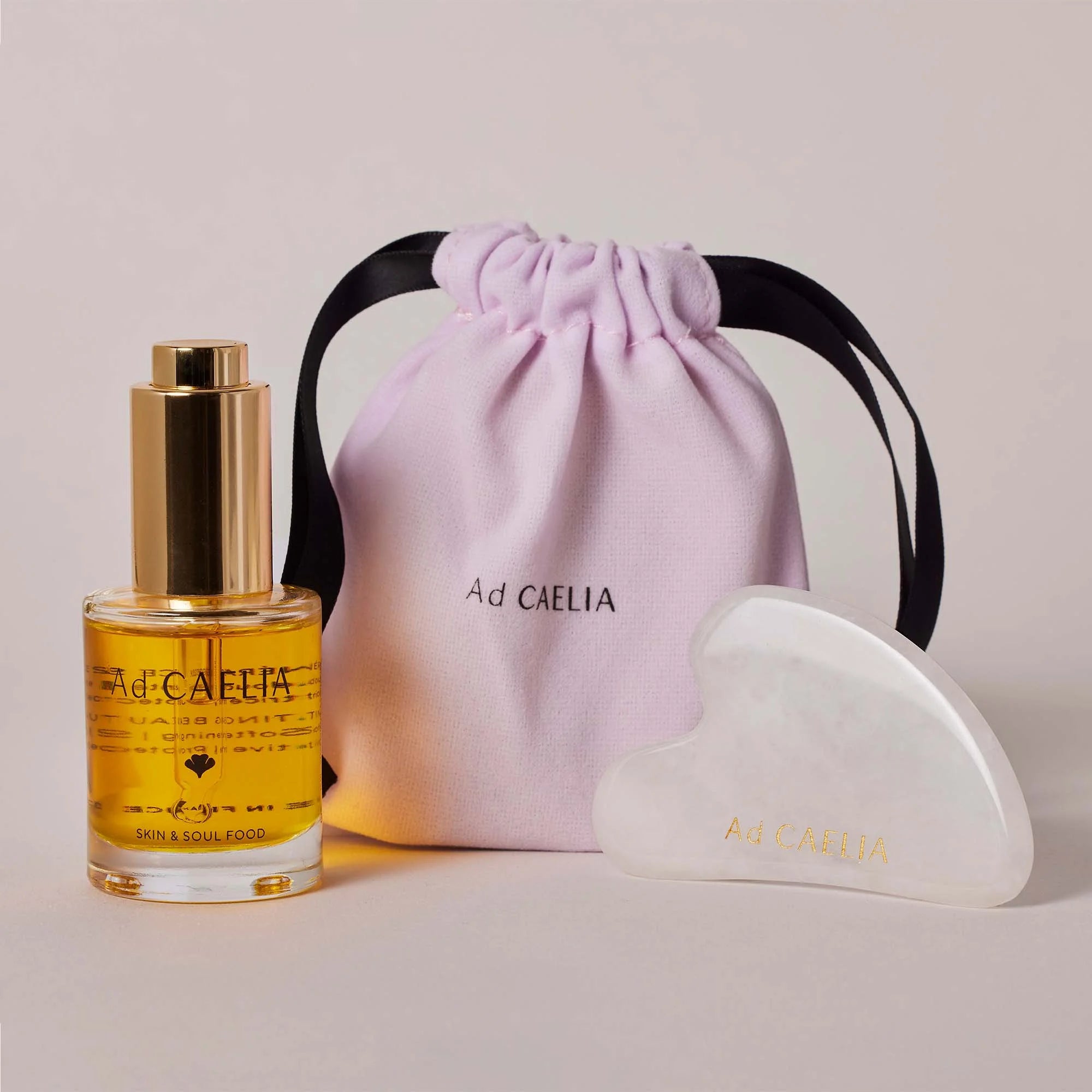 Rituel auto-massage Ad CAELIA, packshot des produits du rituel