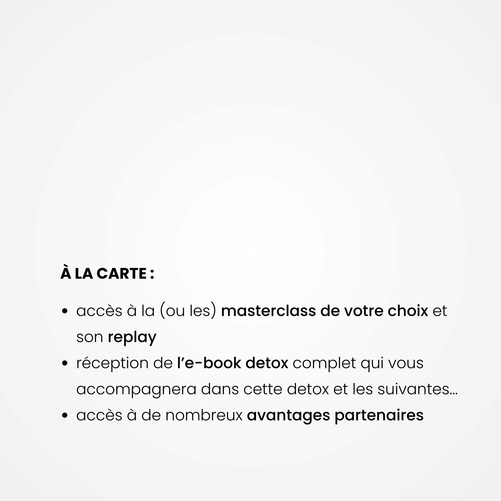 LUNDI 6/10 ·  DETOX HOLISTIQUE